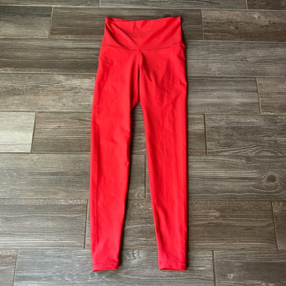 Old Navy Active Powersoft High Waisted Leggings Red Women Small 27 inch Gym Yoga